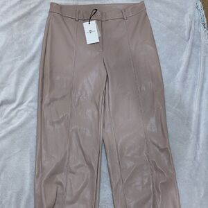 7 For All Mankind Tan High-Rise Trousers
